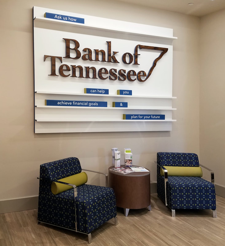 Bank Of Tennessee brand wall, Johnson City, TN