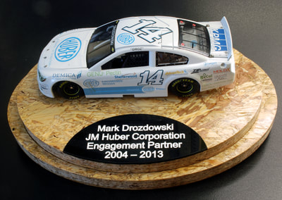 NASCAR model for J.M. Huber Corp. with custom decals of their products